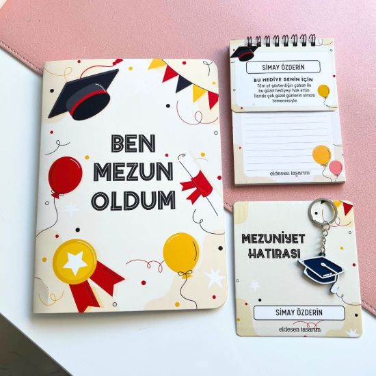 Mezuniyetli İsme Özel Karne Seti resmi