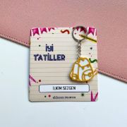 Çantalı İsme Özel Kartlı Anahtarlık resmi