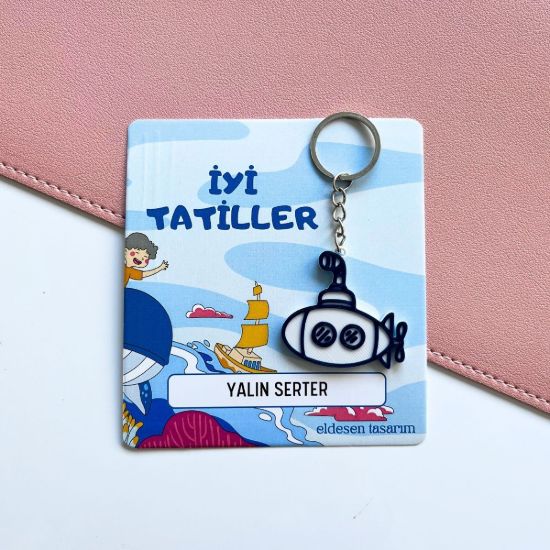 Su altılı İsme Özel Kartlı Anahtarlık resmi