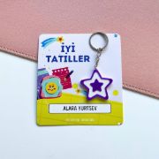 Yıldızlı İsme Özel Kartlı Anahtarlık resmi