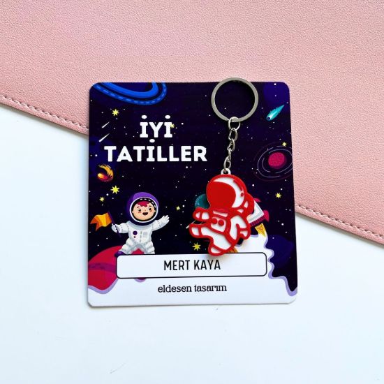 Astronotlu İsme Özel Kartlı Anahtarlık resmi